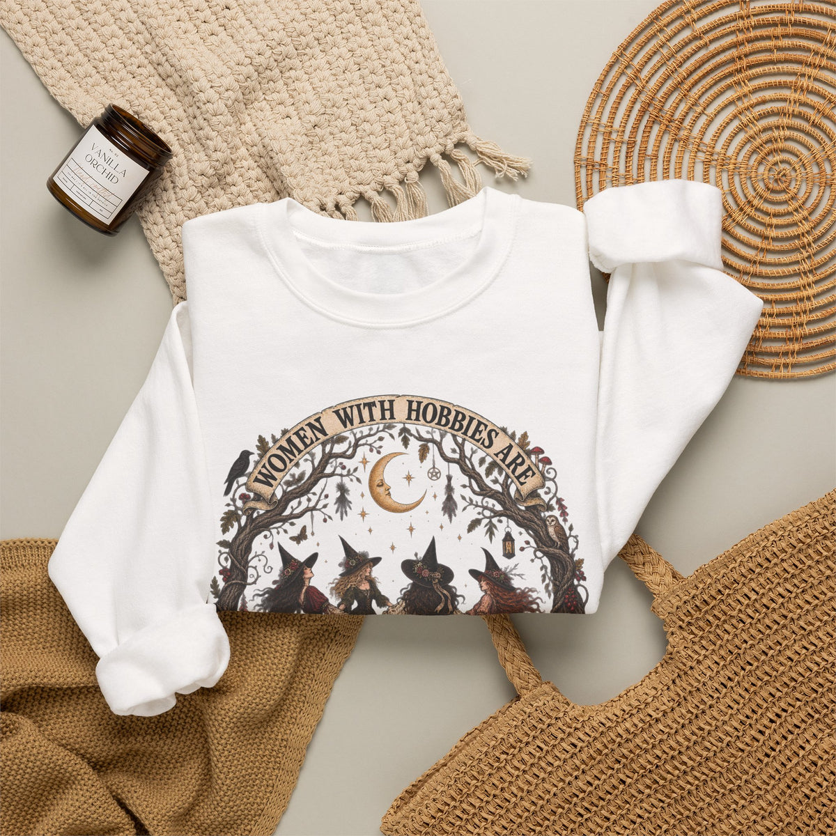 Sweatshirt — "Women With Hobbies Are Dangerous" Witchy Crewneck
