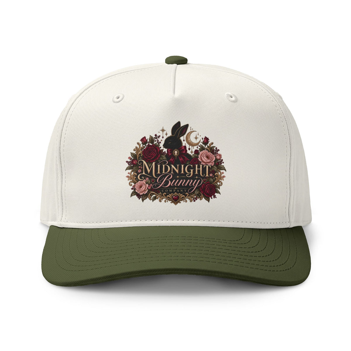 Midnight Bunny Floral Two-Tone Cap