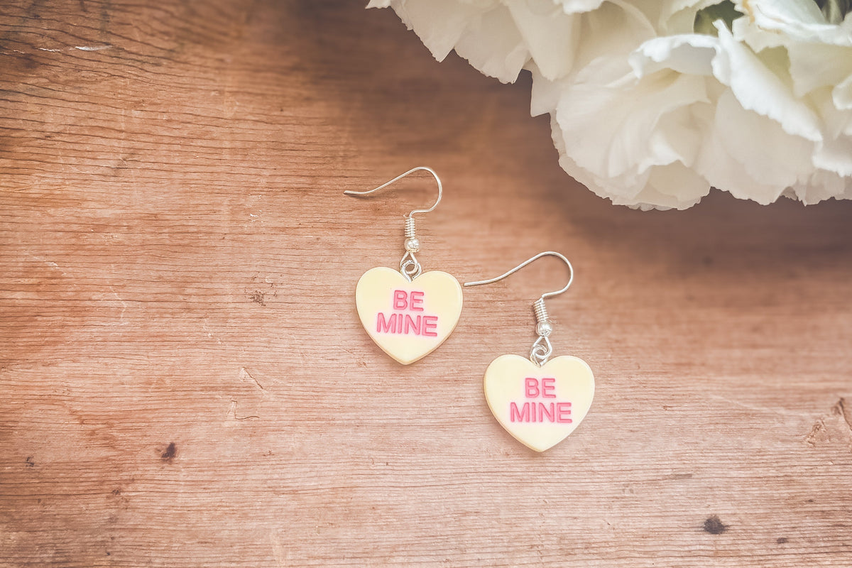 Beautiful Candy Heart Valentines Earrings