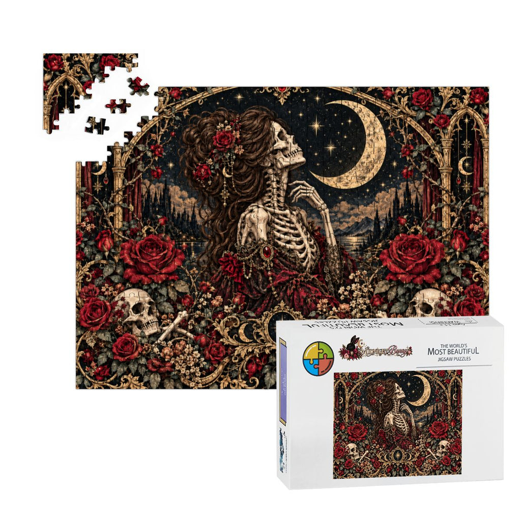 Moonlit Gothic Rose Skeleton Puzzle