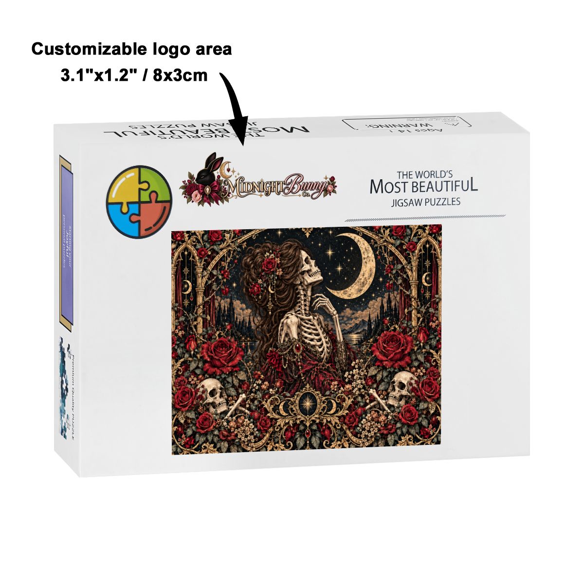 Moonlit Gothic Rose Skeleton Puzzle