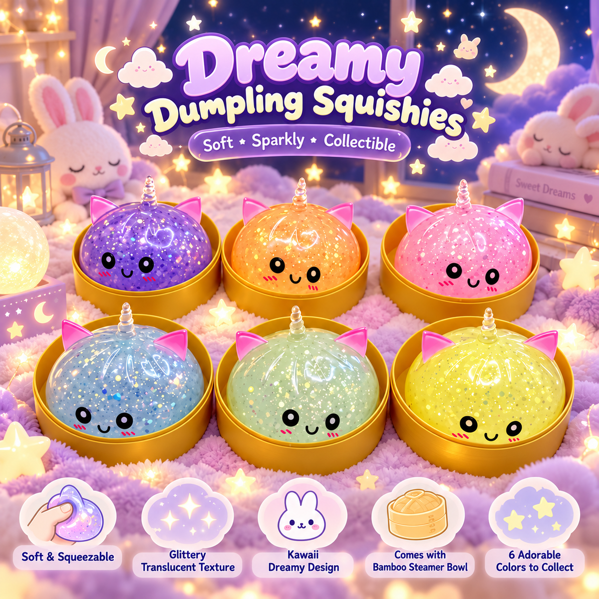 Kawaii Dumpling Decompression Squishy